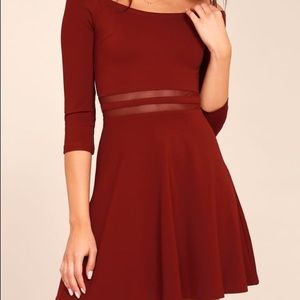 Burgundy off the shoulder dress